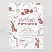 Erste Rodeo Birthday Einladung (Vorne/Hinten)