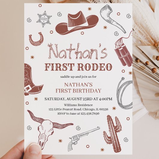 Erste Rodeo Birthday Einladung