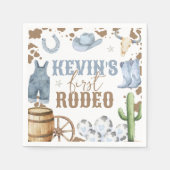 Erste Rodeo Blaue Geburtstagsservietten Serviette (Vorderseite)