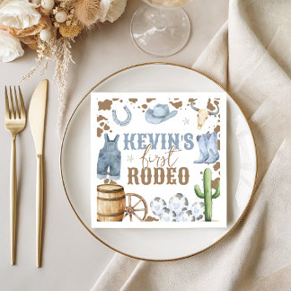 Erste Rodeo Blaue Geburtstagsservietten Serviette