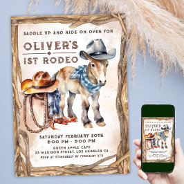 Erste RODEO | Boy Cowboy 1. Geburtstag Einladung