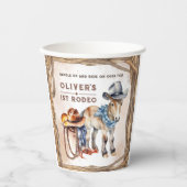 Erste RODEO | Boy Cowboy 1. Geburtstag Party Pappbecher (Vorderseite)