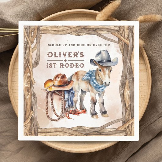 Erste RODEO | Boy Cowboy 1. Geburtstag Party Serviette