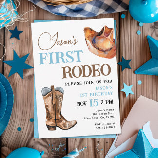 Erste Rodeo Cowboy 1. Geburtstag Einladung