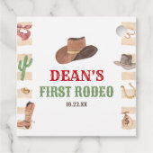 Erste Rodeo Cowboy 1. Geburtstagsparty Geschenkanhänger (Rückseite)