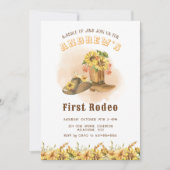 Erste Rodeo Cowboy Geburtstagsparty Einladung (Vorderseite)