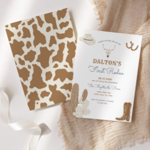 Erste Rodeo Cowboy Geburtstagsparty Einladung