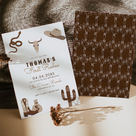 Erste Rodeo Cowboy Geburtstagsparty Einladung