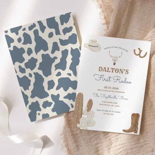 Erste Rodeo Cowboy Geburtstagsparty Einladung