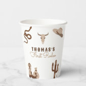 Erste Rodeo Cowboy Geburtstagsparty Pappbecher (Rückseite)