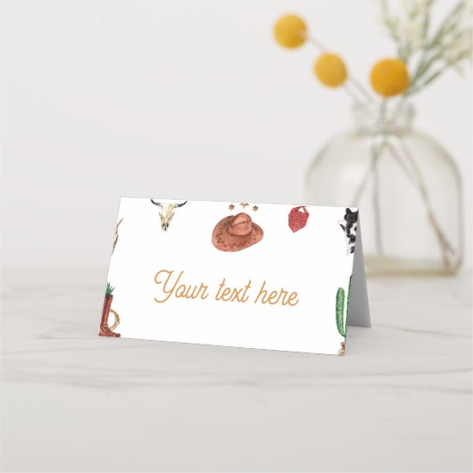 Erste Rodeo Cowboy Platzkarte (Rückseite)