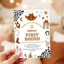 Erste Rodeo-Cowboy-Western-Einladung zum 1. Geburt