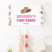 Erste Rodeo Cowgirl 1. Geburtstagsparty Banner (Insitu)