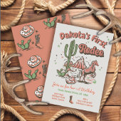 Erste Rodeo Cowgirl Cowboy Birthday Einladung