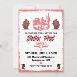 Erste Rodeo Cowgirl Geburtstagsparty Einladung