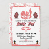 Erste Rodeo Cowgirl Geburtstagsparty Einladung (Vorne/Hinten)