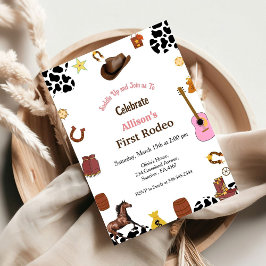 Erste Rodeo Cowgirl Geburtstagsparty Einladung