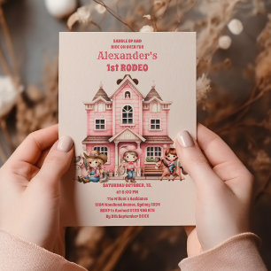 Erste Rodeo Cowgirl Geburtstagsparty Einladung