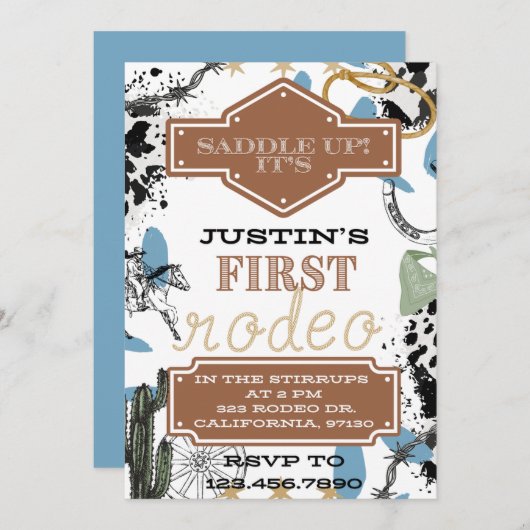 Erste Rodeo Einladung (Vorne/Hinten)