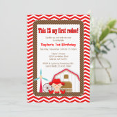 Erste Rodeo-Geburtstags-Einladung Einladung (Stehend Vorderseite)