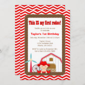 Erste Rodeo-Geburtstags-Einladung Einladung (Vorne/Hinten)