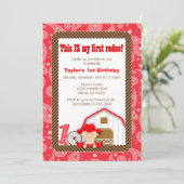 Erste Rodeo Geburtstagseinladung Einladung (Stehend Vorderseite)