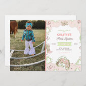 Erste Rodeo Geburtstagseinladung mit Foto Einladung (Vorne/Hinten)