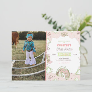 Erste Rodeo Geburtstagseinladung mit Foto Einladung