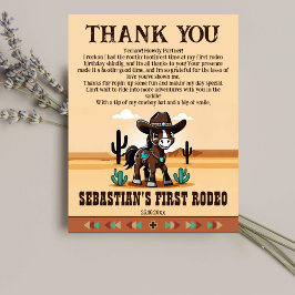 Erste Rodeo Geburtstagsparty danke Karte