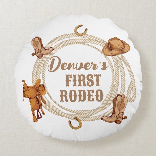 Erste Rodeo Geburtstagsparty Throw Kissen (Vorderseite)