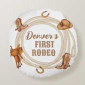 Erste Rodeo Geburtstagsparty Throw Kissen (Rückseite)