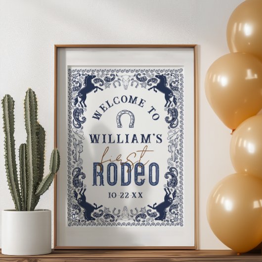 Erste Rodeo Geburtstagsparty Willkommenszeichen - Poster