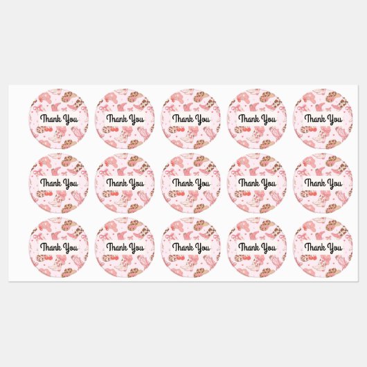 Erste Rodeo Girls Danke Labels Etiketten (Blatt)