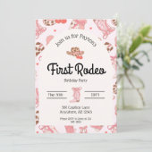 Erste Rodeo Girls Einladung zum Geburtstag (Stehend Vorderseite)