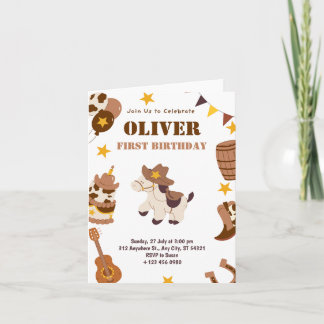 Erste Rodeo Kinder am Geburtstag 1. Einladung