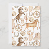 Erste Rodeo Neutral Southern Cowboy Geburtstag Einladung (Rückseite)