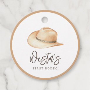 Erste Rodeo Neutral Southern Cowboy Geburtstag Geschenkanhänger
