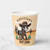 Erste Rodeo niedlich Cowboy-Geburtstagsparty Pappbecher (Vorderseite)
