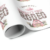 Erste Rodeo Niedlich Pink Personalisiert 1. Geburt Geschenkpapier (Rolleneckpunkt)