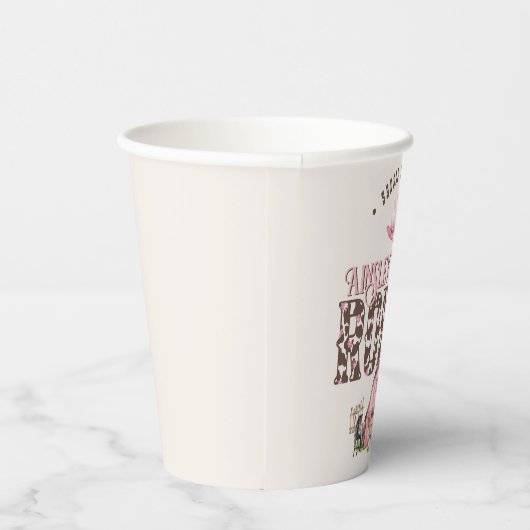 Erste Rodeo Niedlich Pink Personalisiert 1. Geburt Pappbecher (Rechts)