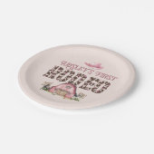Erste Rodeo Niedlich Pink Personalisiert 1. Geburt Pappteller (Schrägansicht)