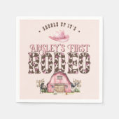 Erste Rodeo Niedlich Pink Personalisiert 1. Geburt Serviette (Vorderseite)
