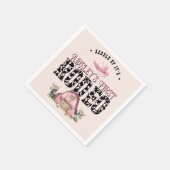 Erste Rodeo Niedlich Pink Personalisiert 1. Geburt Serviette (Ecke)