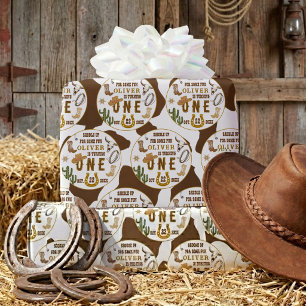 Erste Rodeo Western Cowboy Boys 1. Geburtstagsfeie Geschenkpapier