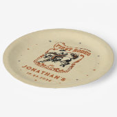 Erste Rodeo Western Cowboy Geburtstagsparty Pappteller (Schrägansicht)