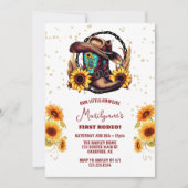 Erste Rodeo Western Cowgirl 1 Geburtstag Einladung (Vorderseite)