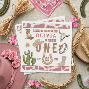 Erste Rodeo Western Cowgirl 1. Geburtstagsfeier Serviette