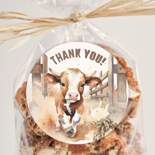 Erste RODEO Wild West Bull Cowboy 1. Geburtstag Runder Aufkleber