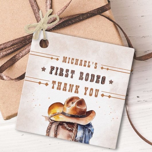 Erste RODEO | Wild West Cowboy 1st Birthday Boy Geschenkanhänger