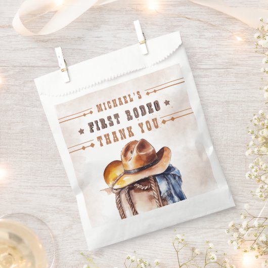 Erste RODEO | Wild West Cowboy 1st Birthday Boy Geschenktütchen (Ausgeschnitten)